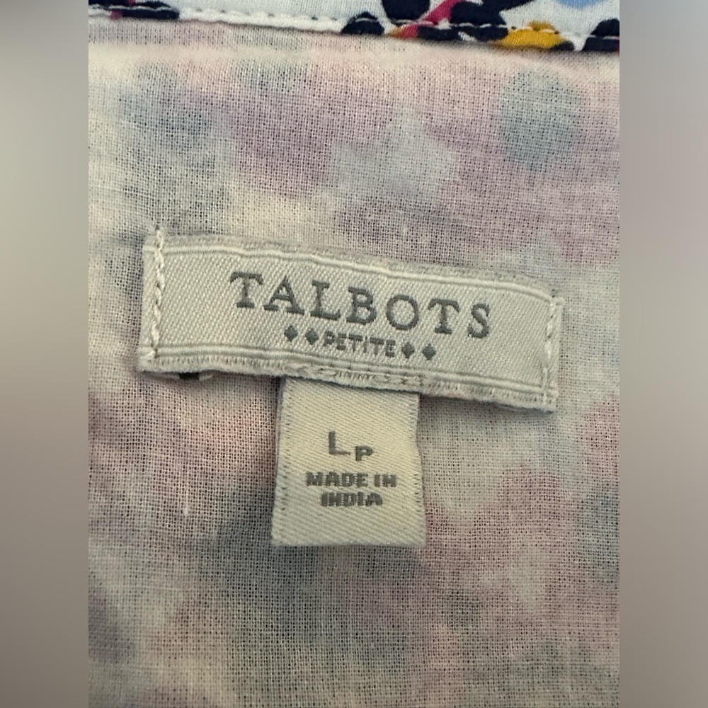 Talbots Floral Ruffle Neck‎ Blouse - Picture 6 of 7